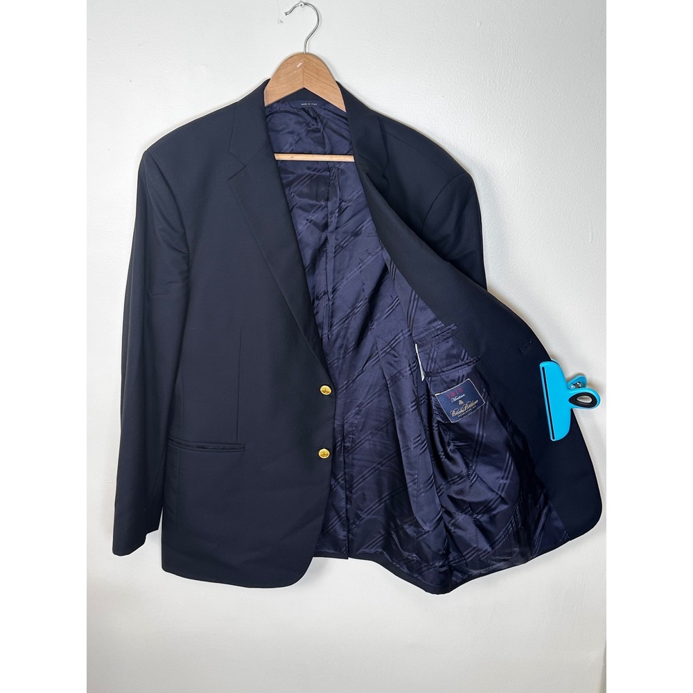 Brooks Brothers Gold Button Blazer Mens 45R 1818 Madison Loro Piana Wool Italy